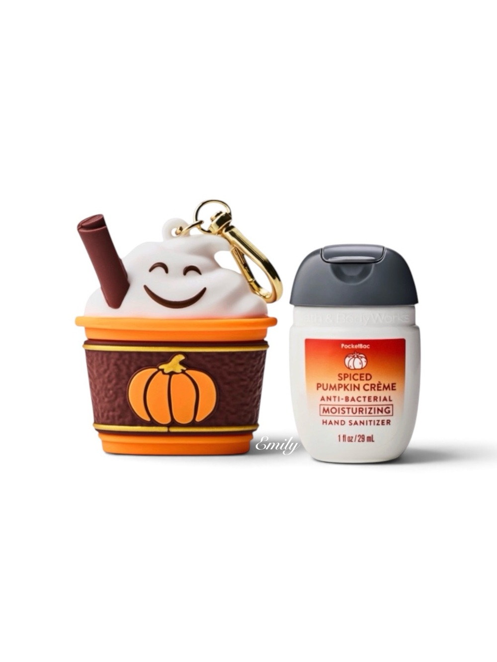 Bath & Body Works PUMPKIN DRINK PocketBac Holder & Spiced Pumpkin Creme Set